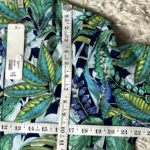 Soft Surrounding Jungle Leaf NWT Tropical Floral Size XL Longsleeve Button Shirt - Picture 3 of 8